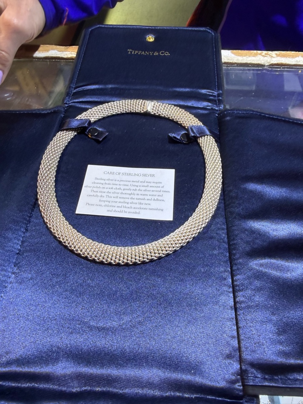 Tiffany and Co Sterling Silver 925 Somerset Mesh Collection Collar Necklace 17"